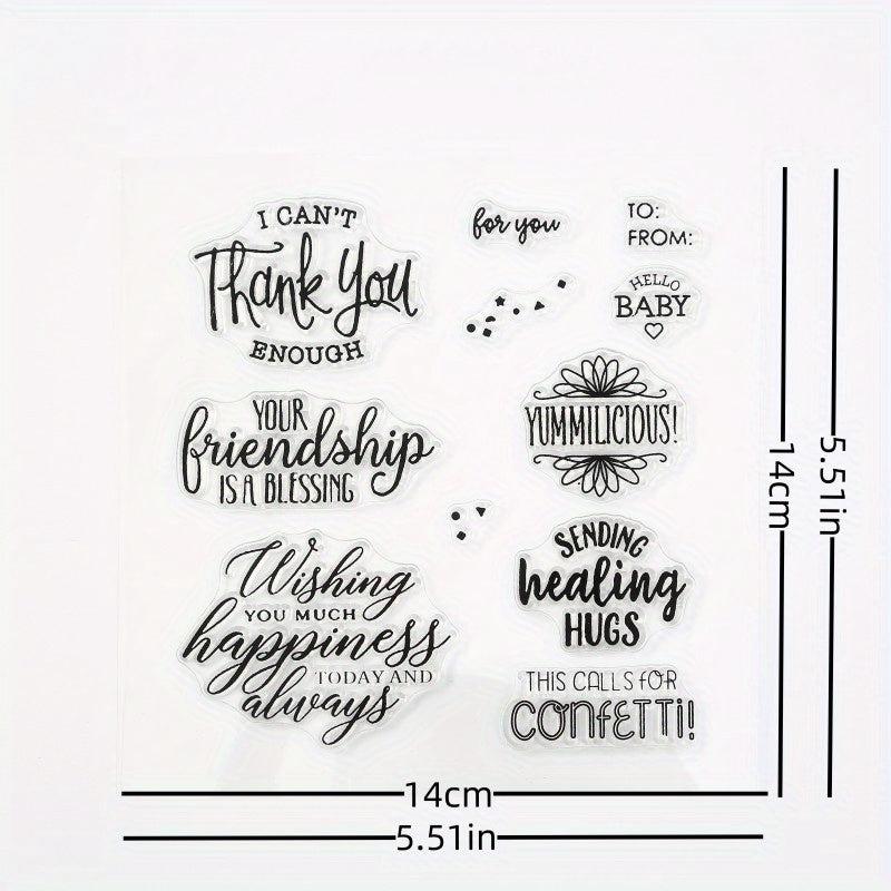 1pc Cartoon Word Clear Stamp for DIY Scrapbooking