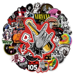 54pcs Rock & Roll Band Graffiti Stickers Waterproof PVC
