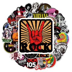 54pcs Rock & Roll Band Graffiti Stickers Waterproof PVC