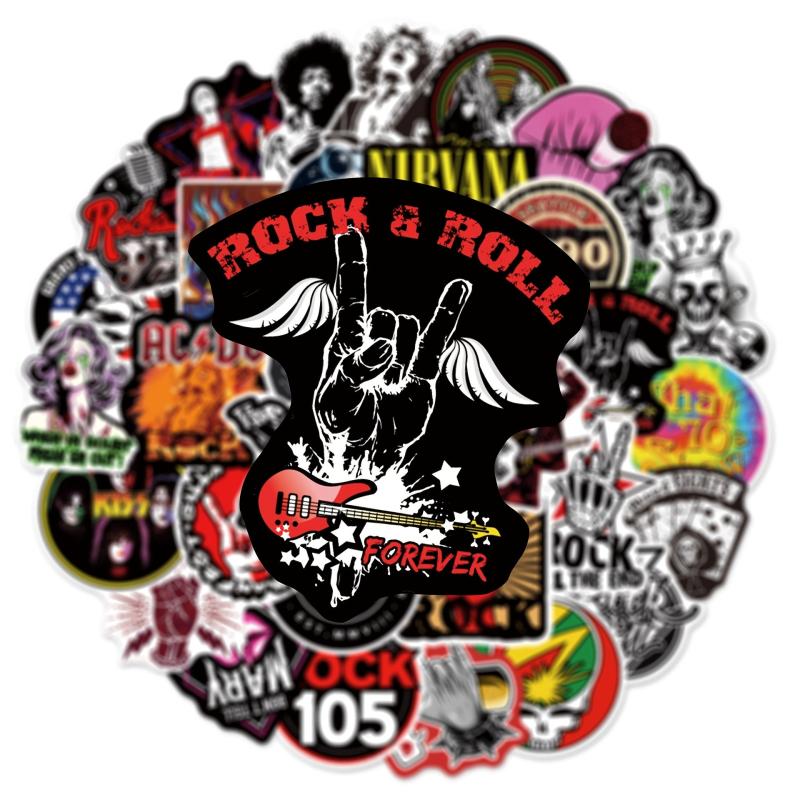 54pcs Rock & Roll Band Graffiti Stickers Waterproof PVC