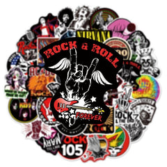 54pcs Rock & Roll Band Graffiti Stickers Waterproof PVC