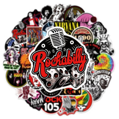 54pcs Rock & Roll Band Graffiti Stickers Waterproof PVC