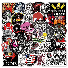 54pcs Rock & Roll Band Graffiti Stickers Waterproof PVC