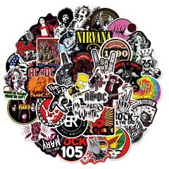 54pcs Rock & Roll Band Graffiti Stickers Waterproof PVC
