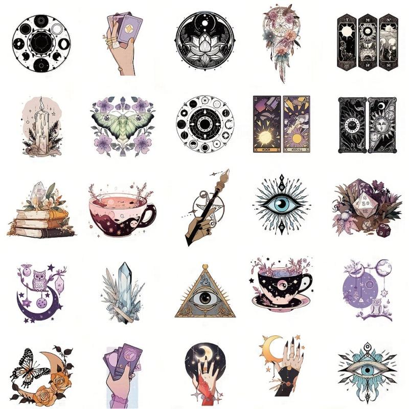 50pcs Witch Magic Witch Stickers PVC Waterproof Decals
