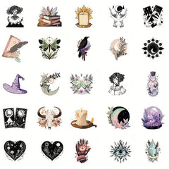 50pcs Witch Magic Witch Stickers PVC Waterproof Decals