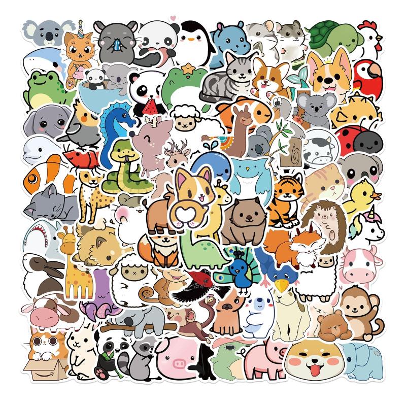 Adorable Animal Waterproof Stickers - Decorating & Graffiti - 50-100pcs