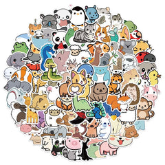 Adorable Animal Waterproof Stickers - Decorating & Graffiti - 50-100pcs