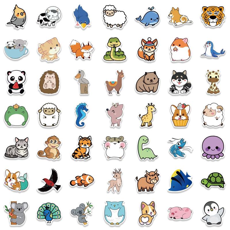 Adorable Animal Waterproof Stickers - Decorating & Graffiti - 50-100pcs