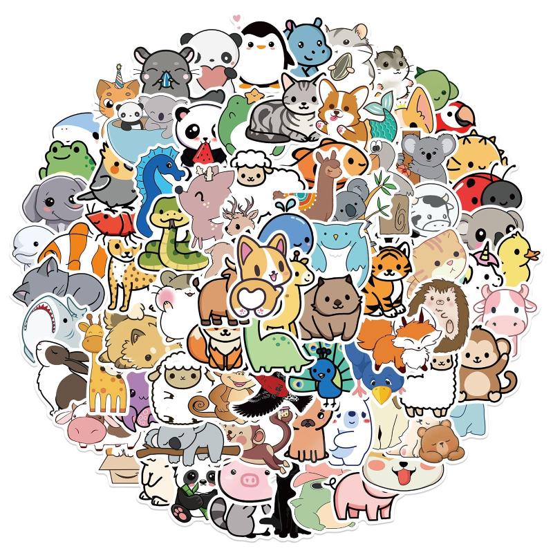 Adorable Animal Waterproof Stickers - Decorating & Graffiti - 50-100pcs