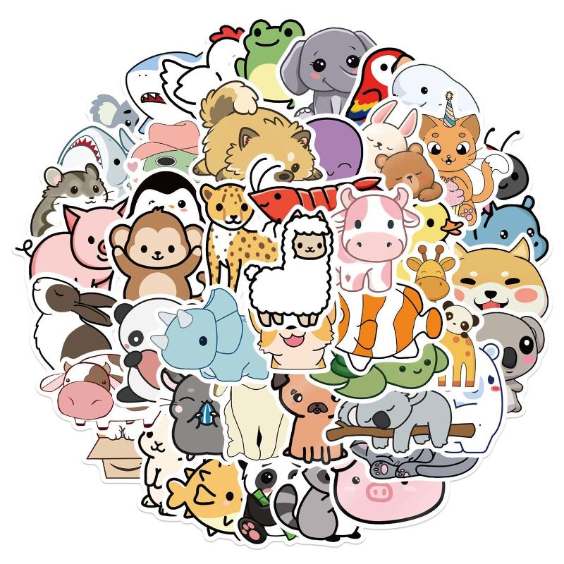 Adorable Animal Waterproof Stickers - Decorating & Graffiti - 50-100pcs