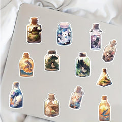 50pcs Big World Bottle Doodle Stickers DIY Waterproof Stickers