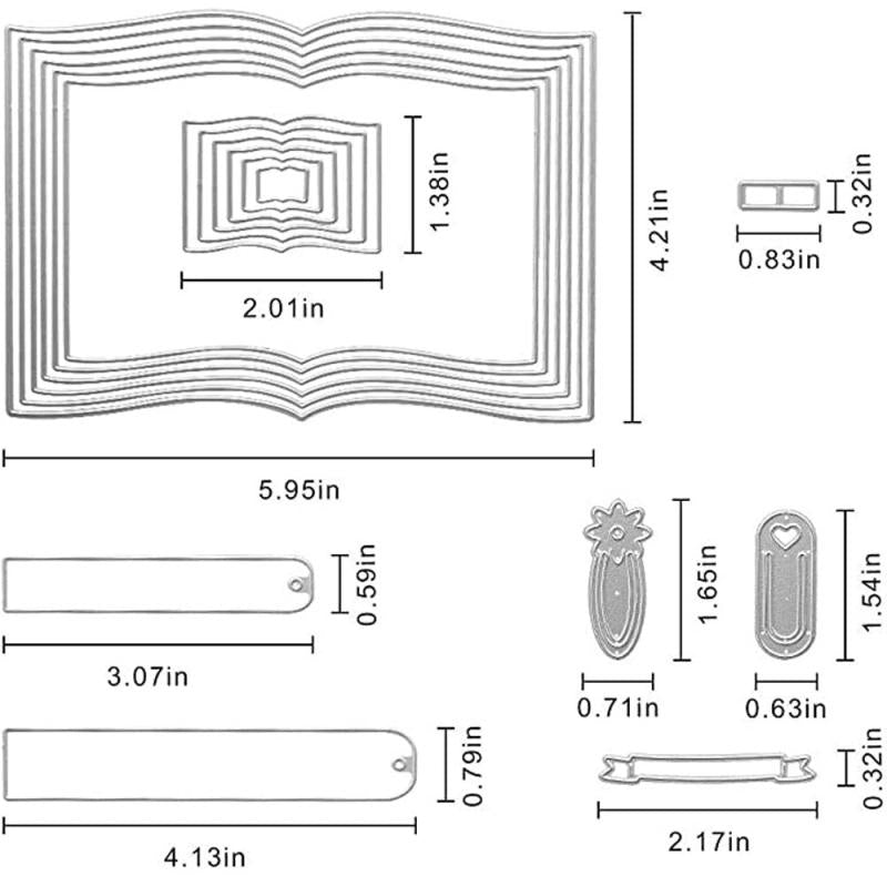 Metal Book Cutting Dies Set for DIY Crafts & Scrapbooking