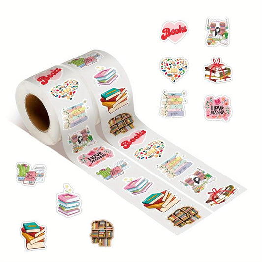 500pcs Book Stickers Roll Reading Stickers For Water Bottles