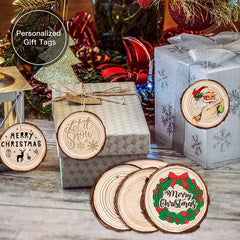 30pcs 2-8 Inch Wood Slices DIY Christmas Ornaments for Crafts Centerpieces