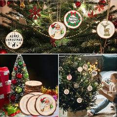 30pcs 2-8 Inch Wood Slices DIY Christmas Ornaments for Crafts Centerpieces