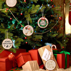 30pcs 2-8 Inch Wood Slices DIY Christmas Ornaments for Crafts Centerpieces