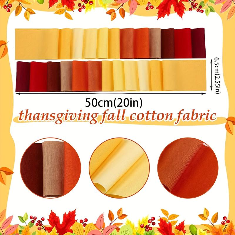 40pcs 6.48-49.99 Cm Fall Fabric Patchwork Roll Quilting Strips
