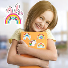 50pcs Rainbow Stickers Cartoon Waterproof Stickers For Phone Computer Luggage