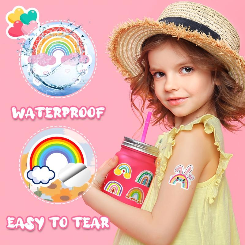 50pcs Rainbow Stickers Cartoon Waterproof Stickers For Phone Computer Luggage