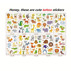 Animal Temporary Tattoo Stickers Pack of 10