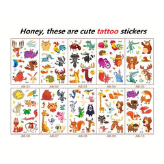 Animal Temporary Tattoo Stickers Pack of 10
