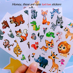 Animal Temporary Tattoo Stickers Pack of 10