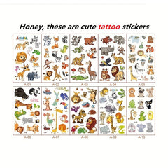 Animal Temporary Tattoo Stickers Pack of 10