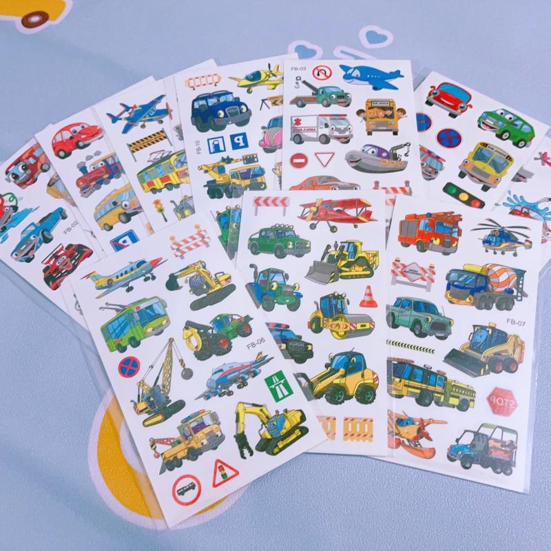 10pcs Cartoon Car Waterproof Temporary Tattoos - Fun for All Ages