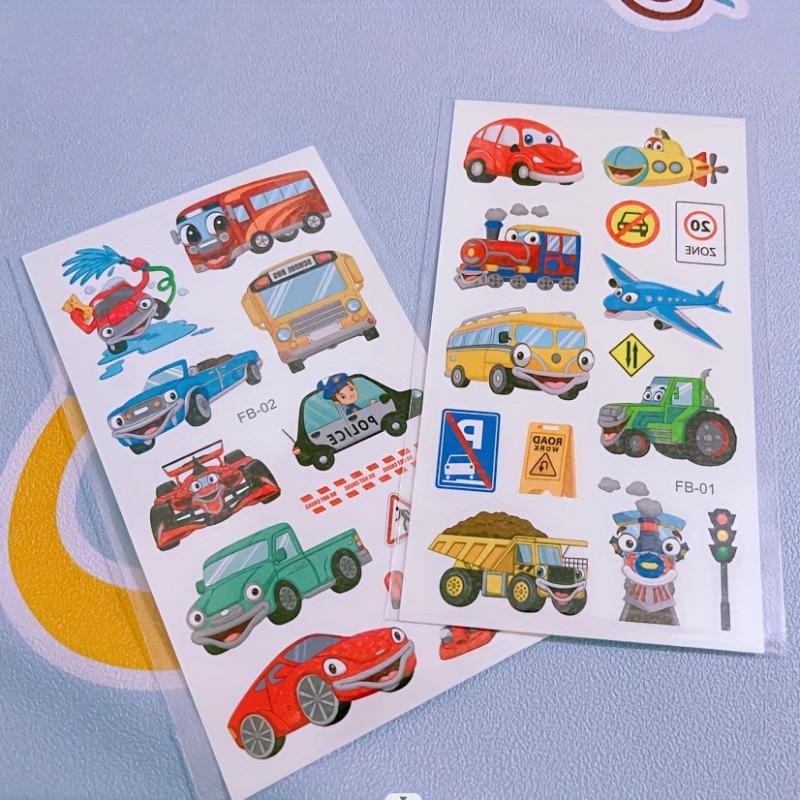 10pcs Cartoon Car Waterproof Temporary Tattoos - Fun for All Ages