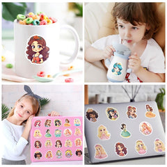 100pcs Princess Stickers School Bag Decoration Stickers