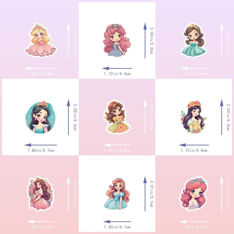 100pcs Princess Stickers School Bag Decoration Stickers