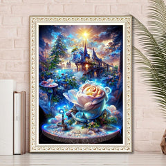 5D Rhinestone Diamond Painting Rose Castle DIY Decoration
