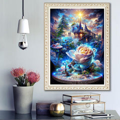 5D Rhinestone Diamond Painting Rose Castle DIY Decoration