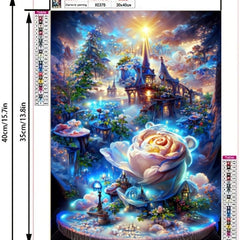 5D Rhinestone Diamond Painting Rose Castle DIY Decoration