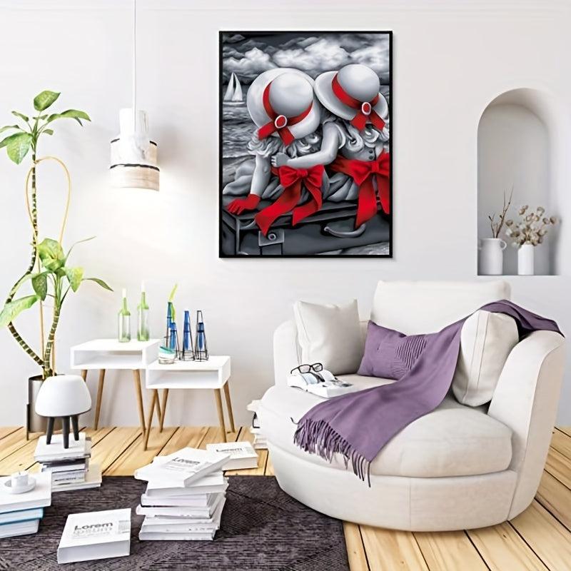 DIY 5D Diamond Painting Cartoon Artwork Home Wall Decor Perfect Gift Sister