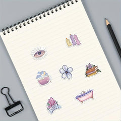 100pcs Purple Moon Doodle Stickers Waterproof DIY Decoration Perfect Gift