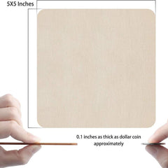 50pcs Unfinished Wood Squares for DIY Crafts Painting Engraving