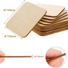 50pcs Unfinished Wood Squares for DIY Crafts Painting Engraving