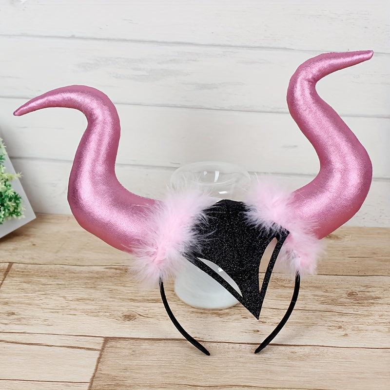 Halloween Demon Bullhorn Head Buckle Hair Hoop Party Prop