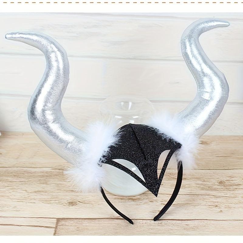 Halloween Demon Bullhorn Head Buckle Hair Hoop Party Prop