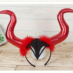 Halloween Demon Bullhorn Head Buckle Hair Hoop Party Prop