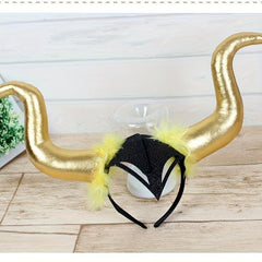 Halloween Demon Bullhorn Head Buckle Hair Hoop Party Prop