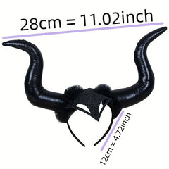 Halloween Demon Bullhorn Head Buckle Hair Hoop Party Prop