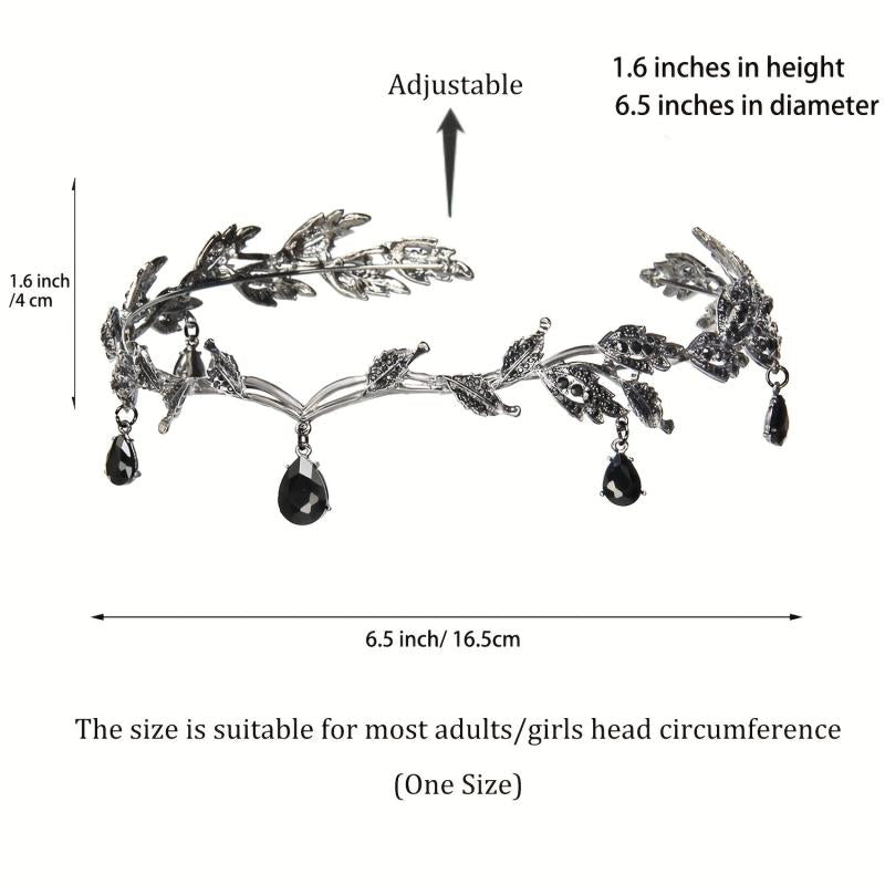 Crystal Leaves Tiaras Crowns Fairy Costume Jewelry Vintage Headpiece