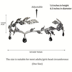 Crystal Leaves Tiaras Crowns Fairy Costume Jewelry Vintage Headpiece