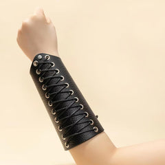 PU Lanyard Punk Arm Cuff Wrist Strap Archery Arm Guard