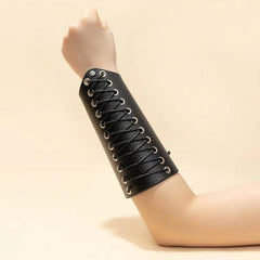 PU Lanyard Punk Arm Cuff Wrist Strap Archery Arm Guard