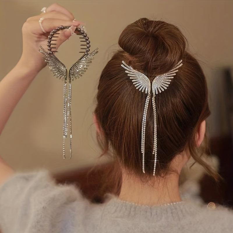 Angel Wings Rhinestone Hair Clips Ideal Gift For Women