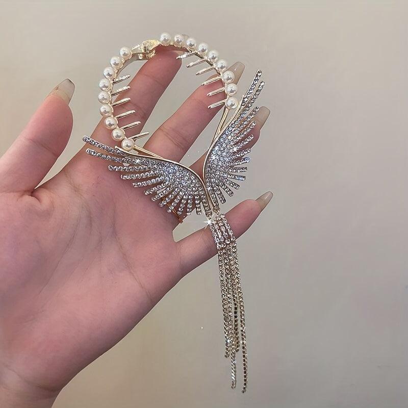 Angel Wings Rhinestone Hair Clips Ideal Gift For Women